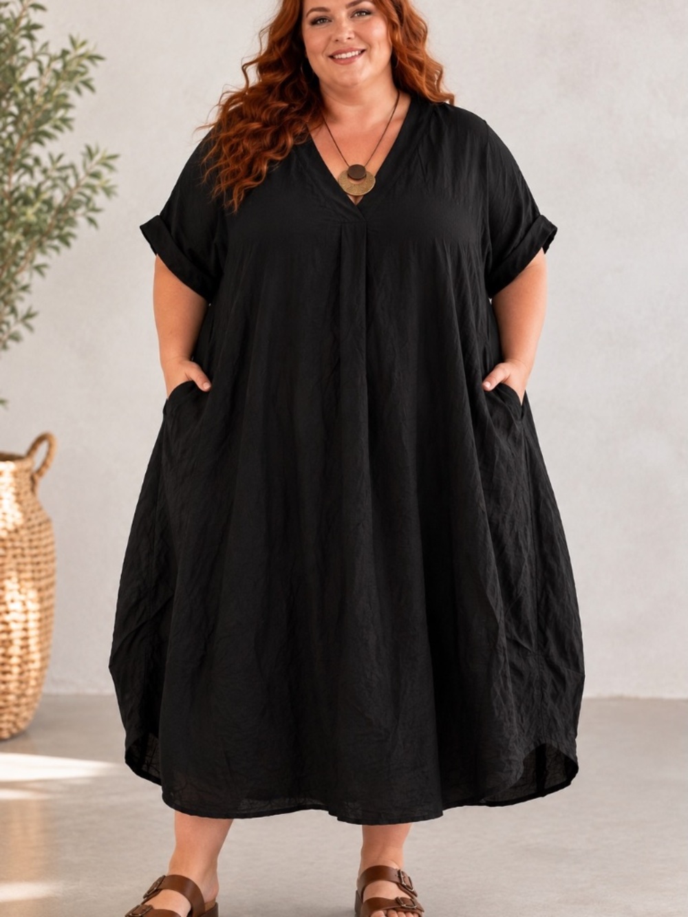 Emery Rose Mumu Dress Womens Size 4XL Black Sleeveless Boho Coastal